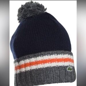 Lacoste Green Croc Cotton Toboggan Beanie Hat